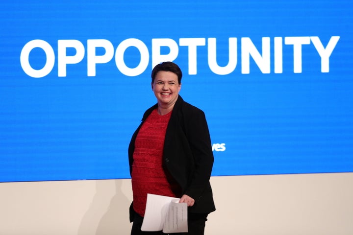 Scottish Conservative leader Ruth Davidson on stage during the Conservative Party annual conference at the International Convention Centre, Birmingham.