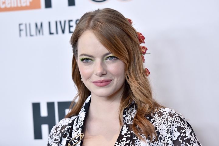 Emma Stone attends the premiere of 'The Favourite' on opening night of the 56th New York Film Festival.