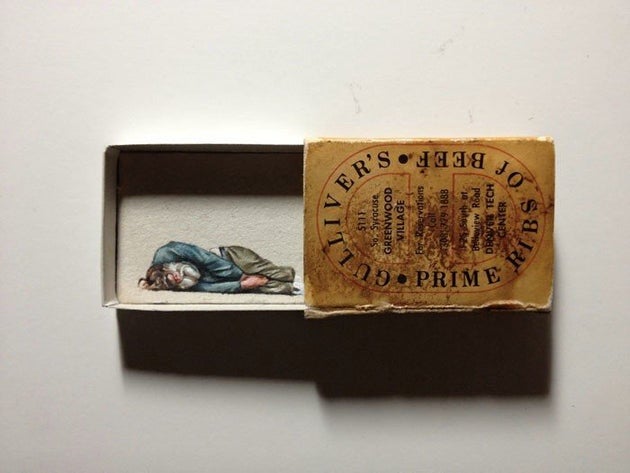 Matchbook Art Joseph Martinez Paints Miniature Masterpieces On Tiny Canvases Huffpost