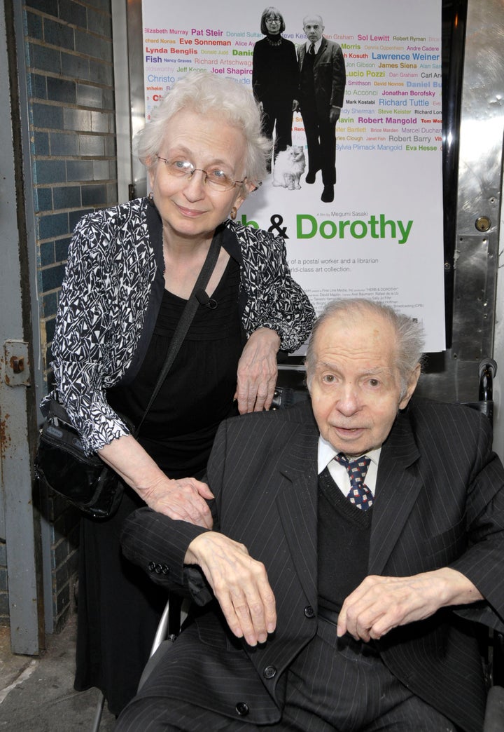 NEW YORK - JUNE 01: Dorothy Vogel and Herb Vogel attend the 'Herb & Dorothy' premiere at Cinema Village Cinema on June 1, 2009 in New York City. (Photo by Eugene Gologursky/WireImage)