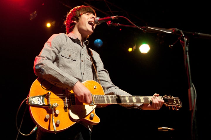 LEICESTER, UNITED KINGDOM - MARCH 28: Jake Bugg performs onstage during his March 2013 UK tour at o2 Academy on March 28, 2013 in Leicester, England. (Photo by Ollie Millington/Redferns via Getty Images)