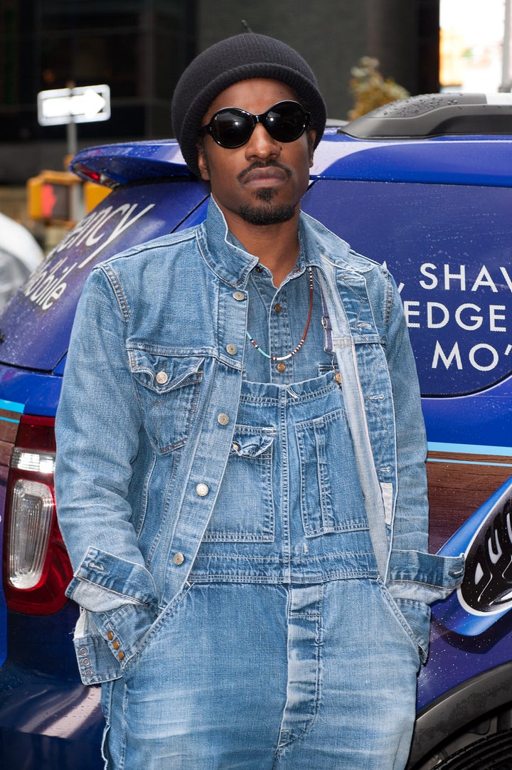 NEW YORK, NY - NOVEMBER 13: Andre 3000 attends the Gillette 'Movember' Event in Times Square on November 13, 2012 in New Yor