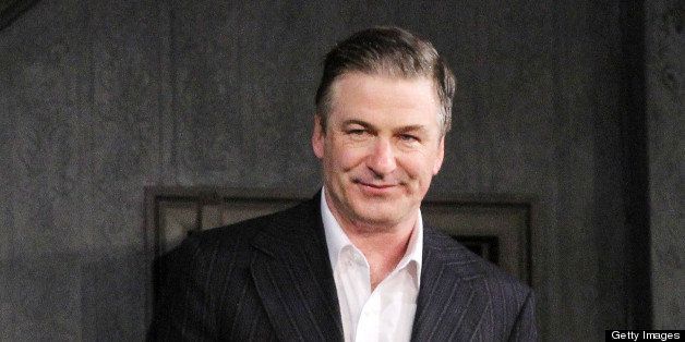 NEW YORK, NY - APRIL 18: Alec Baldwin takes his Opening Night curtain call for 'Orphans' on Broadway at the Gerald Schoenfeld Theatre on April 18, 2013 in New York City. (Photo by Bruce Glikas/FilmMagic)