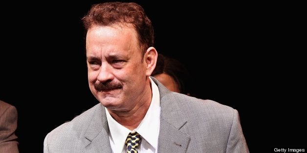 NEW YORK, NY - APRIL 01: Actor Tom Hanks attends the 'Lucky Guy' Broadway Opening Night - Arrivals & Curtain Call at The Bro