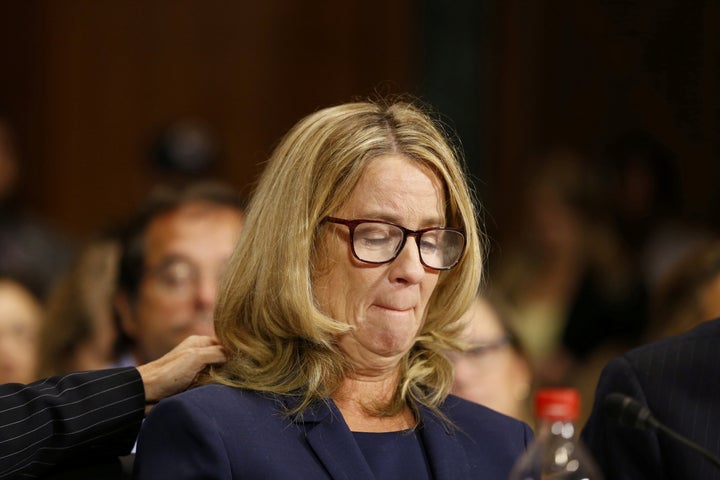 Christine Blasey Ford testifying before the Senate Judiciary Committee in Washington on Sept. 27 about her allegation that Supreme Court nominee Brett Kavanaugh sexually assaulted her when they were in high school.