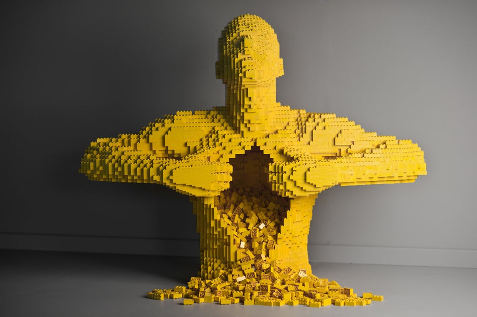 lego man on beach