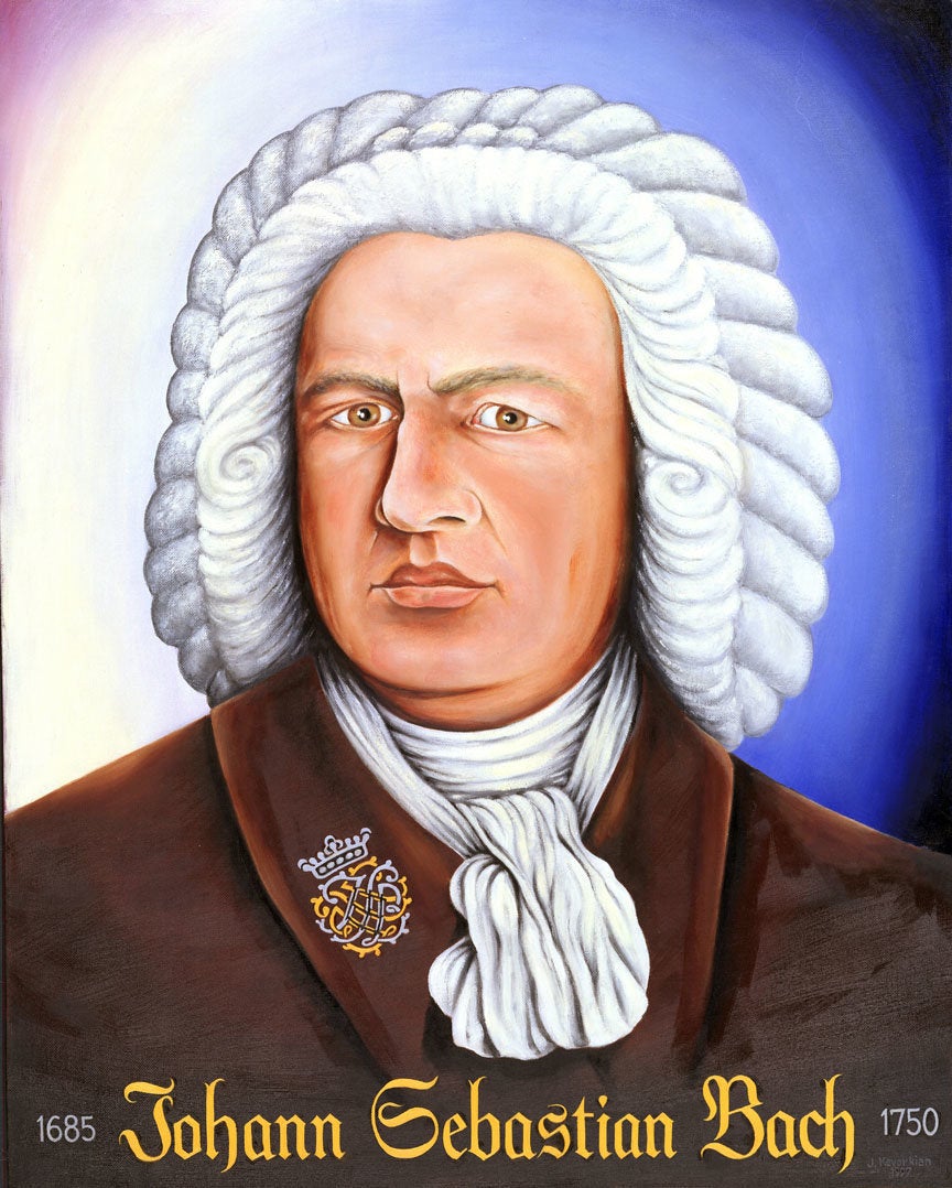 "Johann Sebastian Bach" - 28X34 inches - oil on panel - 1997 - $42,000