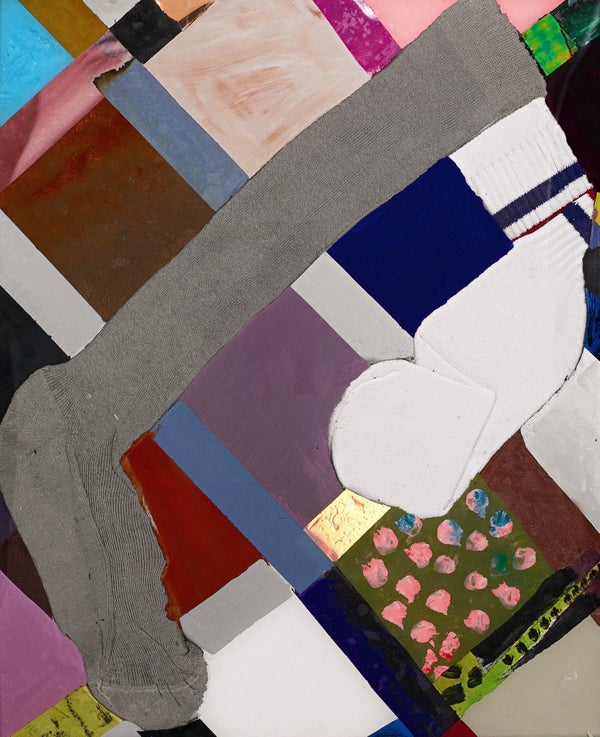 Brian Belott
Oyotz
signed and dated 2014  on the reverse
mixed media and reverse glass technique
21 by 17 in. 53.3 by 43.2 cm