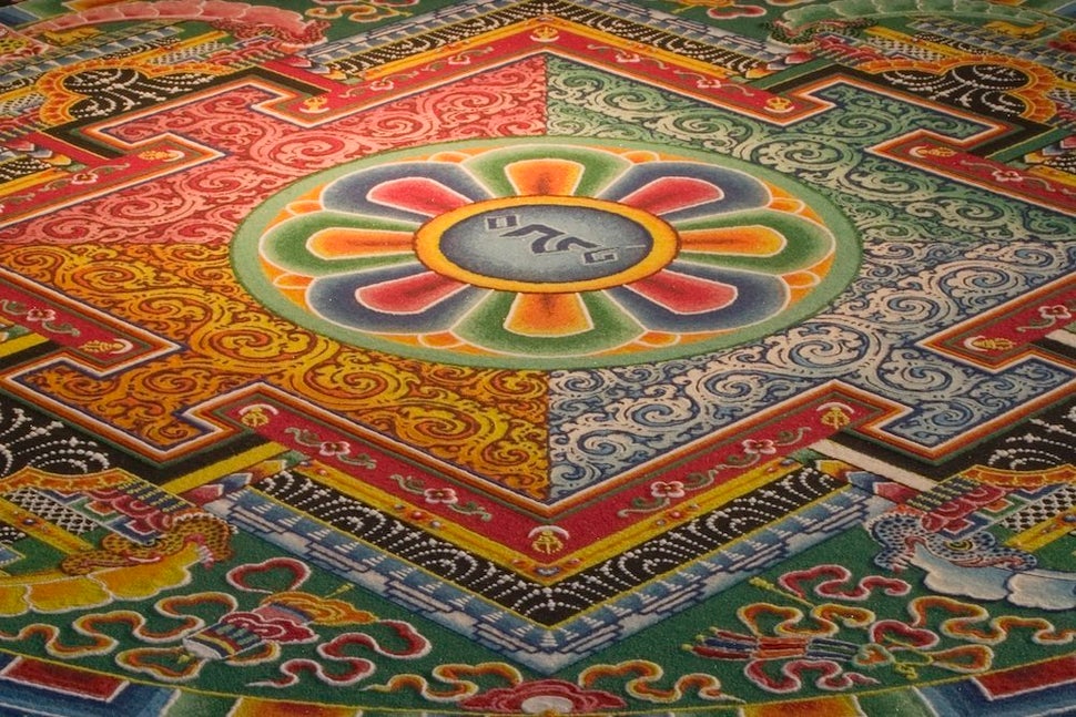 Tibetan Monks Create Wildly Intricate Sand Painting, Before Washing It