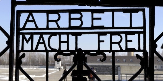 GERMANY - FEBRUARY 22: GERMANY, DACHAU, Concentration camp memorial place Dachau, O,p,s, Gate of the former concetration camp
