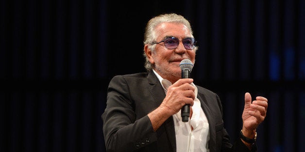 DUBAI, UNITED ARAB EMIRATES - NOVEMBER 01: Roberto Cavalli during the Fashion Talks at the Vogue Fashion Dubai Experience on November 1, 2014 in Dubai, United Arab Emirates. (Photo by Luca Teuchmann/Getty Images for Vogue & The Dubai Mall)