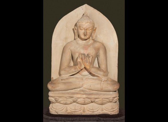 Buddha seated in dharmacakra mudra