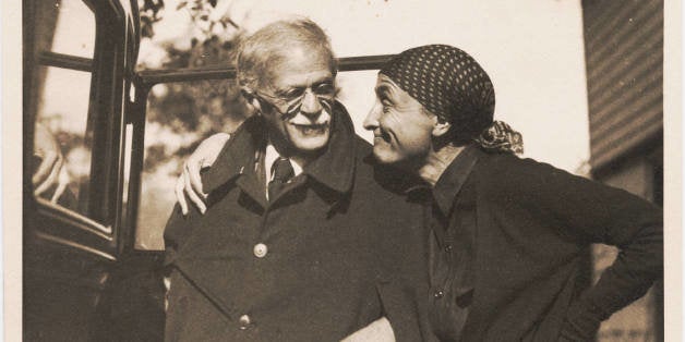 In this photo provided by Alfred Stieglitz/Georgia O'Keeffe archive, Portrait with Georgia O'Keeffe and Alfred Stieglitz by a