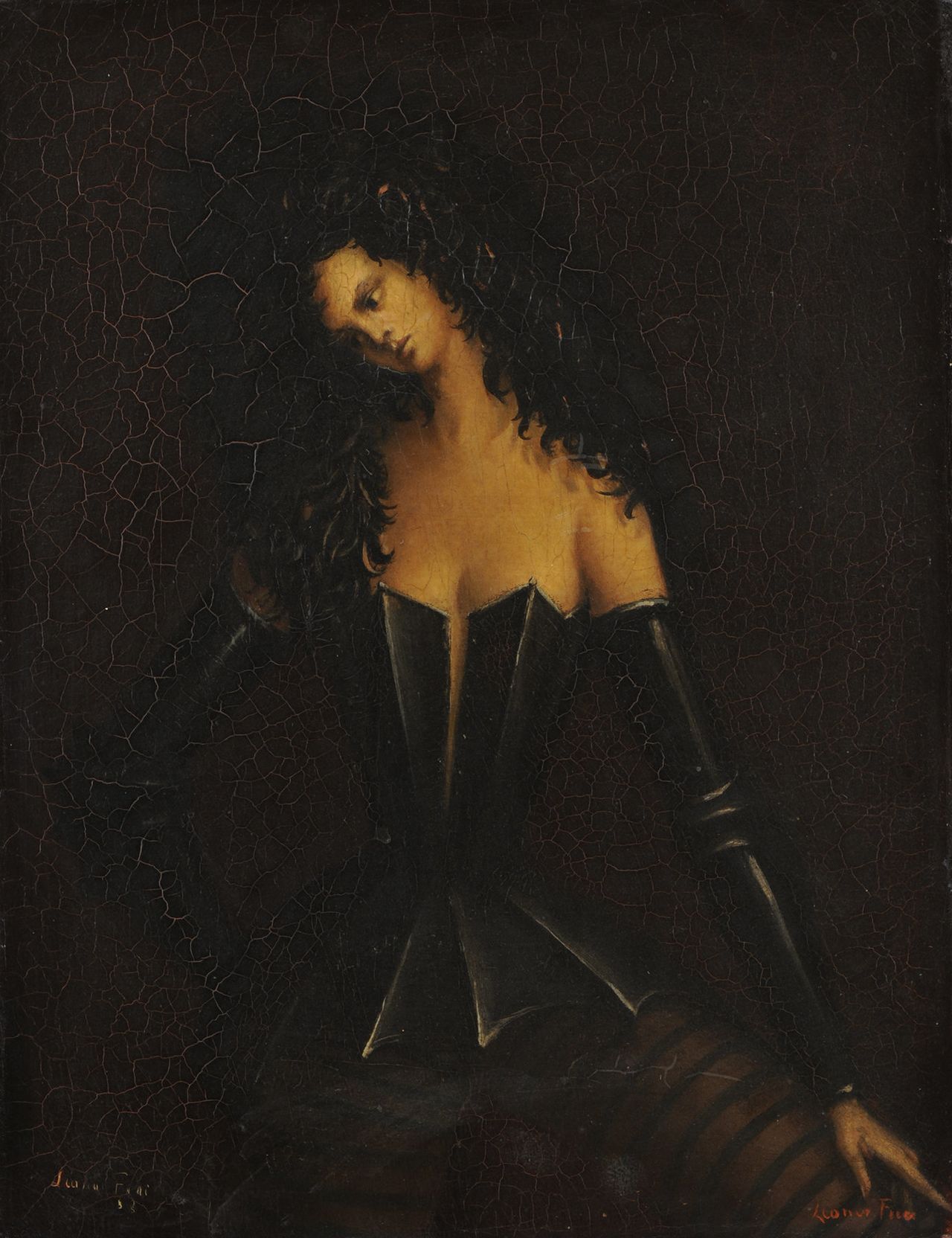 Leonor Fini's 1938 "Woman in Armor I (Femme en armure I)." 