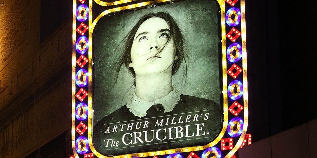 NEW YORK, NY - FEBRUARY 02: Theatre Marquee unveiling Arthur Miller's 'The Crucible' starring Saoirse Ronan at The Walter Kerr Theatre on February 2, 2016 in New York City. (Photo by Walter McBride/Getty Images)