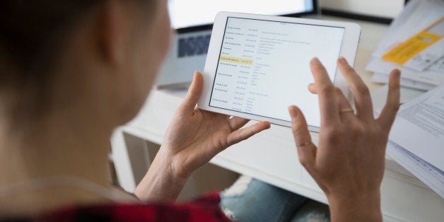 Woman using digital tablet