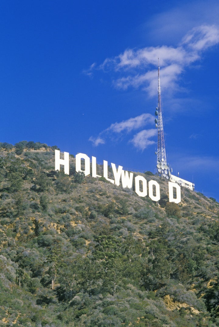 hollywood sign on...