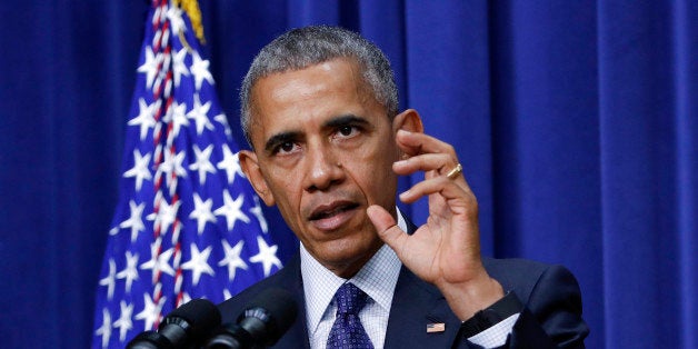 FILE - In this July 22, 2016 file photo, President Barack Obama speaks in the South Court Auditorium of the White House complex in Washington. The U.S. will meet President Barack Obama's goal of admitting 10,000 Syrian refugees into the country, the White House announced. (AP Photo/Pablo Martinez Monsivais, File)