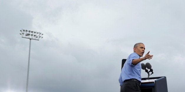 U.S. President Barack Obama speaks at Hillary for America campaign event in Kissimmee, Florida, U.S., November 6, 2016.