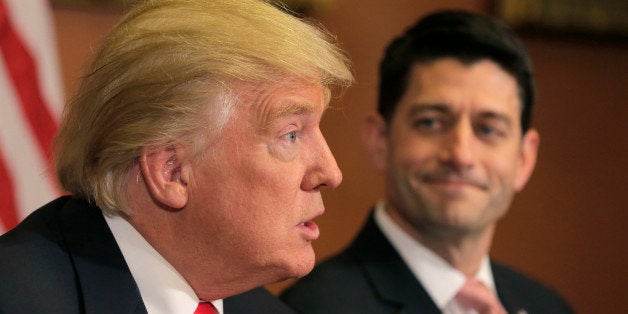 U.S. President-elect Donald Trump (L) meets with Speaker of the House Paul Ryan (R-WI) on Capitol Hill in Washington, U.S., November 10, 2016. REUTERS/Joshua Roberts