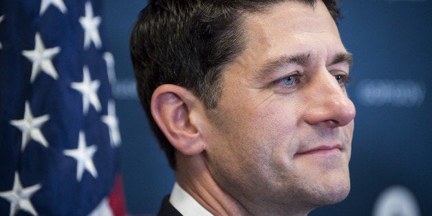 U.S. House Speaker Paul Ryan, a Republican from Wisconsin, listens during a news conference after a House Republican Conferen