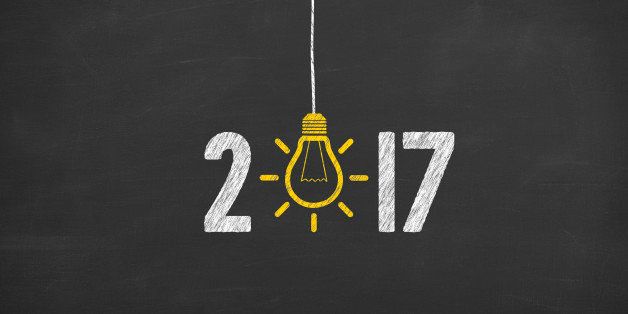 New Year 2017 Idea Concept on Chalkboard Background