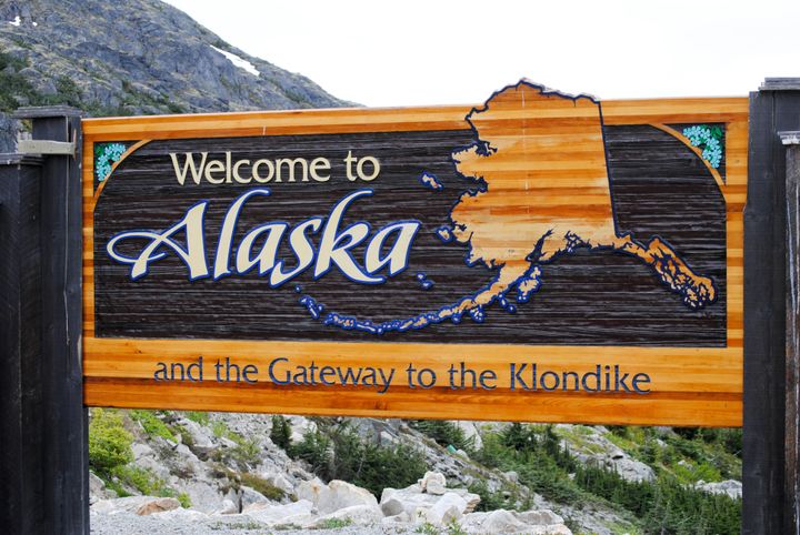 welcome to alaska border sign