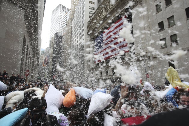 Pillow Fight Wall Street Became Center Of Giant Pillow Powow