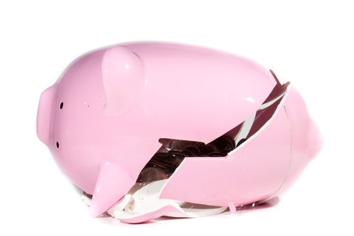 breaking piggy bank