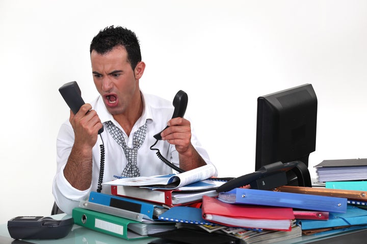 overworked businessman