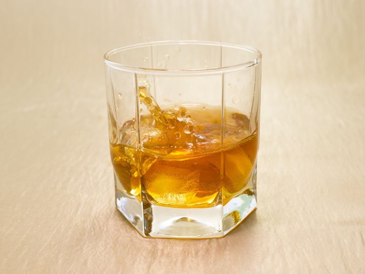 glass beaker of cold whiskey...