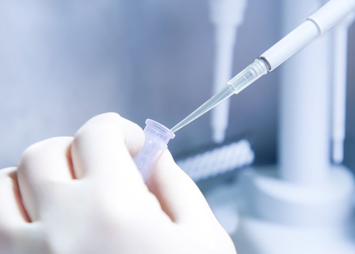 laboratory workplace for biotechnology investigation. DNA analyze