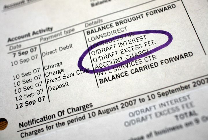 UNITED KINGDOM - JANUARY 10: A bank statement showing an overdraft excess fee arranged for a photograph in Littlebury, U.K. on Thursday, Jan. 10, 2008. Next week, the U.K. Office of Fair Trading will take on seven U.K. banks and one building society in a case that is set to determine the legality of penalty charges levied on unauthorised overdrafts and bounced cheques and direct debits. (Photo by Graham Barclay/Bloomberg via Getty Images)