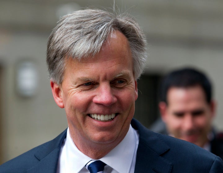 Ron Johnson, chief executive officer of J.C. Penney Co., arrives at State Supreme court in New York, U.S., on Friday, March 1, 2013. Johnson took the witness stand to testify in a dispute between his department-store chain and Macy?s Inc. over the right to sell Martha Stewart Living Omnimedia Inc. merchandise. Photographer: Jin Lee/Bloomberg via Getty Images