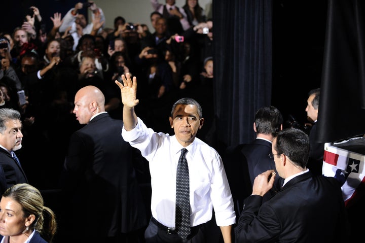 US President Barack Obama greets people after speaking on the steps the administration is taking to increase college affordab