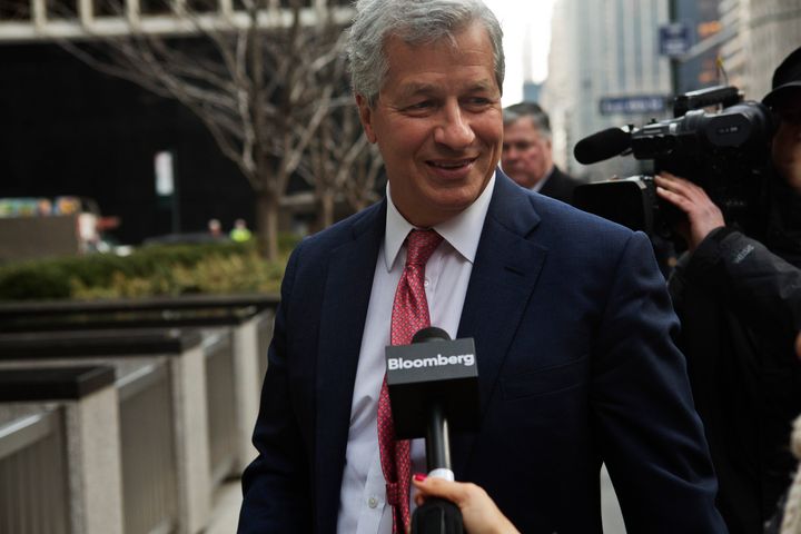 James 'Jamie' Dimon, chief executive officer of JPMorgan Chase & Co., arrives at an investors meeting at company headquarters in New York, U.S., on Tuesday, Feb. 26, 2013. JPMorgan Chase & Co., the biggest U.S. bank, expects headcount to decline by about 4,000 in 2013 as Dimon targets mortgage operations for cuts. Photographer: Victor J. Blue/Bloomberg via Getty Images 