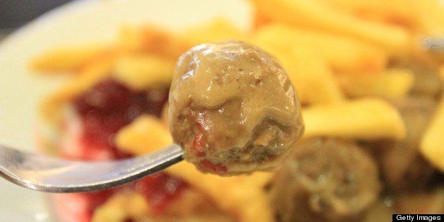 This picture taken on February 25, 2013 shows meatballs at IKEA department store in Brno. Ikea pulls meatballs from 14 European countries after horsemeat was found in the product by Czech authorities. AFP PHOTO/ RADEK MICA (Photo credit should read RADEK MICA/AFP/Getty Images)