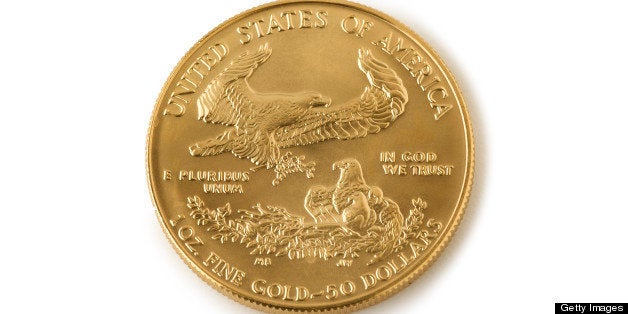 One US dollar coin, close-up