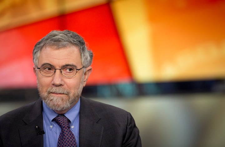 Nobel Prize-winning Economist Paul Krugman, professor of international trade and economics at Princeton University, pauses during a Bloomberg Television interview in New York, U.S., on Monday, Jan. 28, 2013. Krugman discussed the performance of bonds, Fed monetary policy, and the U.S. economy compared with that of Japan. Photographer: Scott Eells/Bloomberg via Getty Images