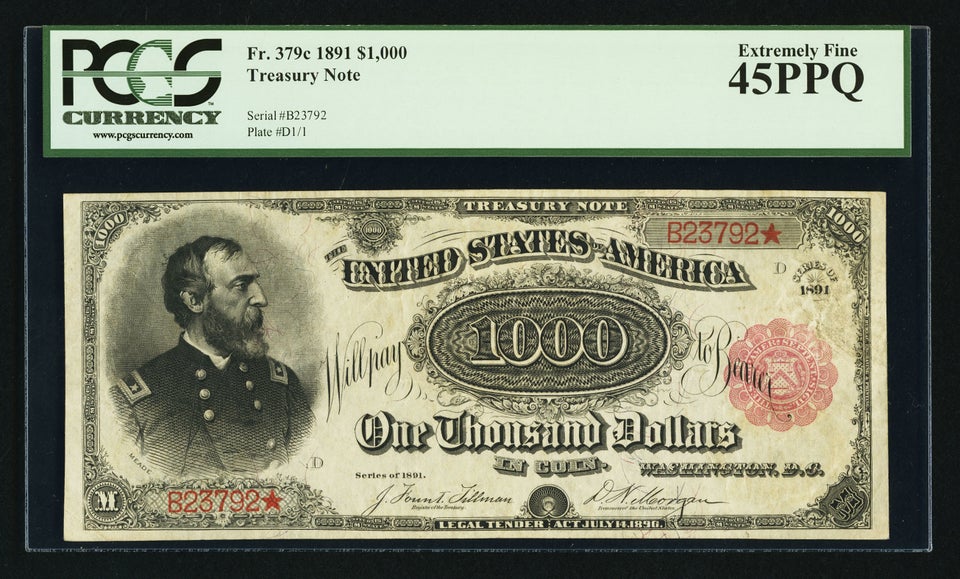 U.S. 1891 $1,000 Treasury Note Sells For Record $2.5 Million