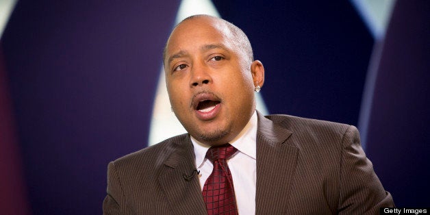 Daymond John, co-founder and chief executive officer of Fubu, speaks during an interview in New York, U.S., on Friday, Jan. 25, 2013. John participates in 'Shark Tank,' a show in which contestants pitch business ideas to a panel of investors on Walt Disney Co.'s ABC television network. Photographer: Scott Eells/Bloomberg via Getty Images 