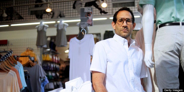 Dov Charney, chairman and chief executive officer of American Apparel Inc., stands for a portrait in a company retail store in New York, U.S., on Thursday, July 29, 2010. Starting the company in a dorm at Tufts University in Medford, Massachusetts, Charney built a worldwide empire of 280 clothing stores by leaping out ahead of mainstream fashion. He personified the racy, risk-taking aesthetics of his business and is now facing the consequences - skittish lenders and investors who doubt his ability to oversee his own creation. Photographer: Keith Bedford/Bloomberg via Getty Images