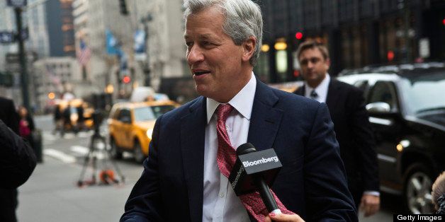 James 'Jamie' Dimon, chief executive officer of JPMorgan Chase & Co., arrives at an investors meeting at company headquarters in New York, U.S., on Tuesday, Feb. 26, 2013. JPMorgan Chase & Co., the biggest U.S. bank, expects headcount to decline by about 4,000 in 2013 as Dimon targets mortgage operations for cuts. Photographer: Victor J. Blue/Bloomberg via Getty Images 