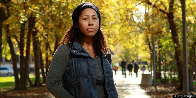 Nija Fountano, shown at the University of Illinois at Chicago, on October 27, 2011, is burdened with $30,000 in student loan debt. With a tough economy students have trouble finding work to repay their loans. (Chris Walker/Chicago Tribune/MCT via Getty Images)