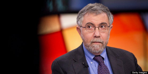 Nobel Prize-winning Economist Paul Krugman, professor of international trade and economics at Princeton University, pauses during a Bloomberg Television interview in New York, U.S., on Monday, Jan. 28, 2013. Krugman discussed the performance of bonds, Fed monetary policy, and the U.S. economy compared with that of Japan. Photographer: Scott Eells/Bloomberg via Getty Images 