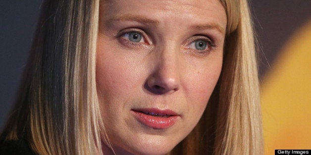 NEW YORK, NY - MAY 20: Yahoo! CEO Marissa Mayer attends a news conference following the company's acquisition of Tumblr at a press conference in Times Square on May 20, 2013 in New York City. The internet giant Yahoo! purchased the blogging site Tumblr for $1.1 billion. The company also announced a sleek new redesign of its Flickr photo service. (Photo by Mario Tama/Getty Images)