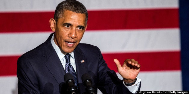 CHICAGO, IL - MAY 29: U.S. President Barack Obama speaks during a fundraiser for the Democratic Congressional Campaign Committee at the Chicago Hilton on May 29, 2013 in Chicago, Illinois. Obama is helping to raise money for U.S. House Democrats heading into the 2014 midterm elections. (Photo by Zbigniew Bzdak-Pool/Getty Images)