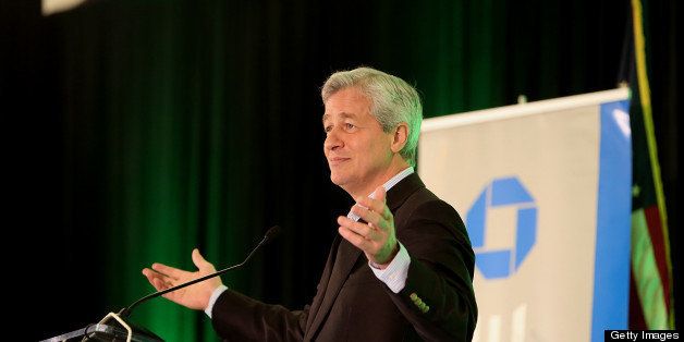 James 'Jamie' Dimon, chief executive officer of JPMorgan Chase & Co., pauses during the South Florida Economic Summit in Miami, Florida, U.S., on Monday, Feb. 4, 2013. Dimon said U.S. policy makers need to muster more willpower to overhaul rules and fiscal policy, emulating European leaders who are committed to solving their debt crisis. Photographer: Joshua Prezant/Bloomberg via Getty Images 
