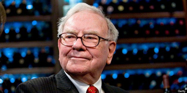 Warren Buffett, chief executive officer of Berkshire Hathaway, pauses during a television interview in advance of a charity lunch with a group led by Courtenay Wolfe, chief executive officer of Salida Capital, at Smith & Wollensky in New York, U.S., on Monday, Feb. 22, 2010. Buffett, a billionaire who pledged the bulk of his fortune to philanthropy, said the need for charitable giving is unending. Photographer: Daniel Acker/Bloomberg via Getty Images