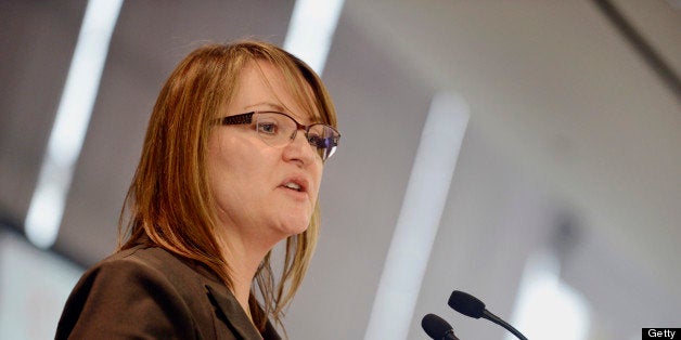 Christine Day, chief executive officer of Lululemon Athletica Inc., speaks during an event at the Toronto Region Board of Tra